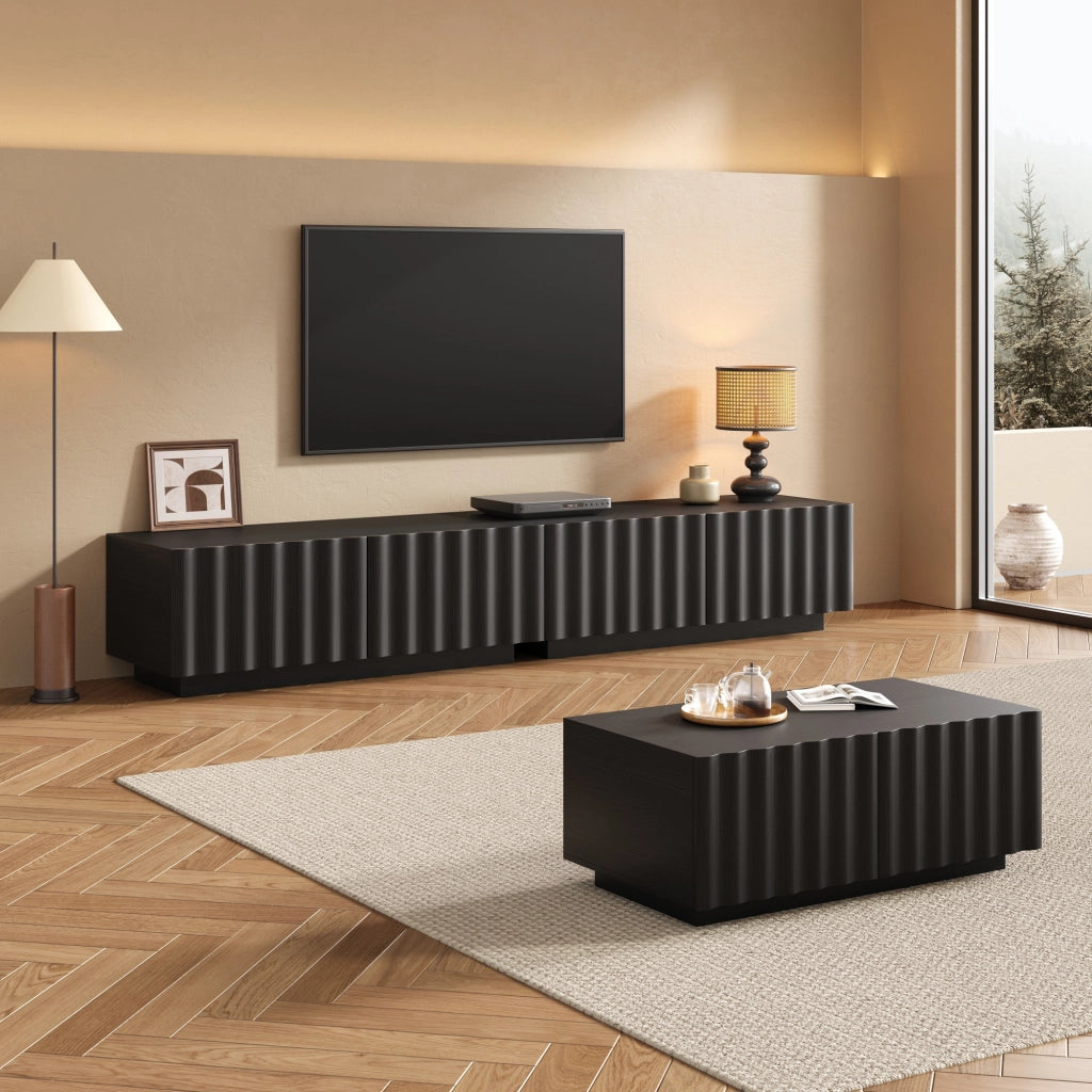 Mobile TV con Tavolino da Salotto ¨C MINIMAL ¨C Legno, Moderno, Set Soggiorno