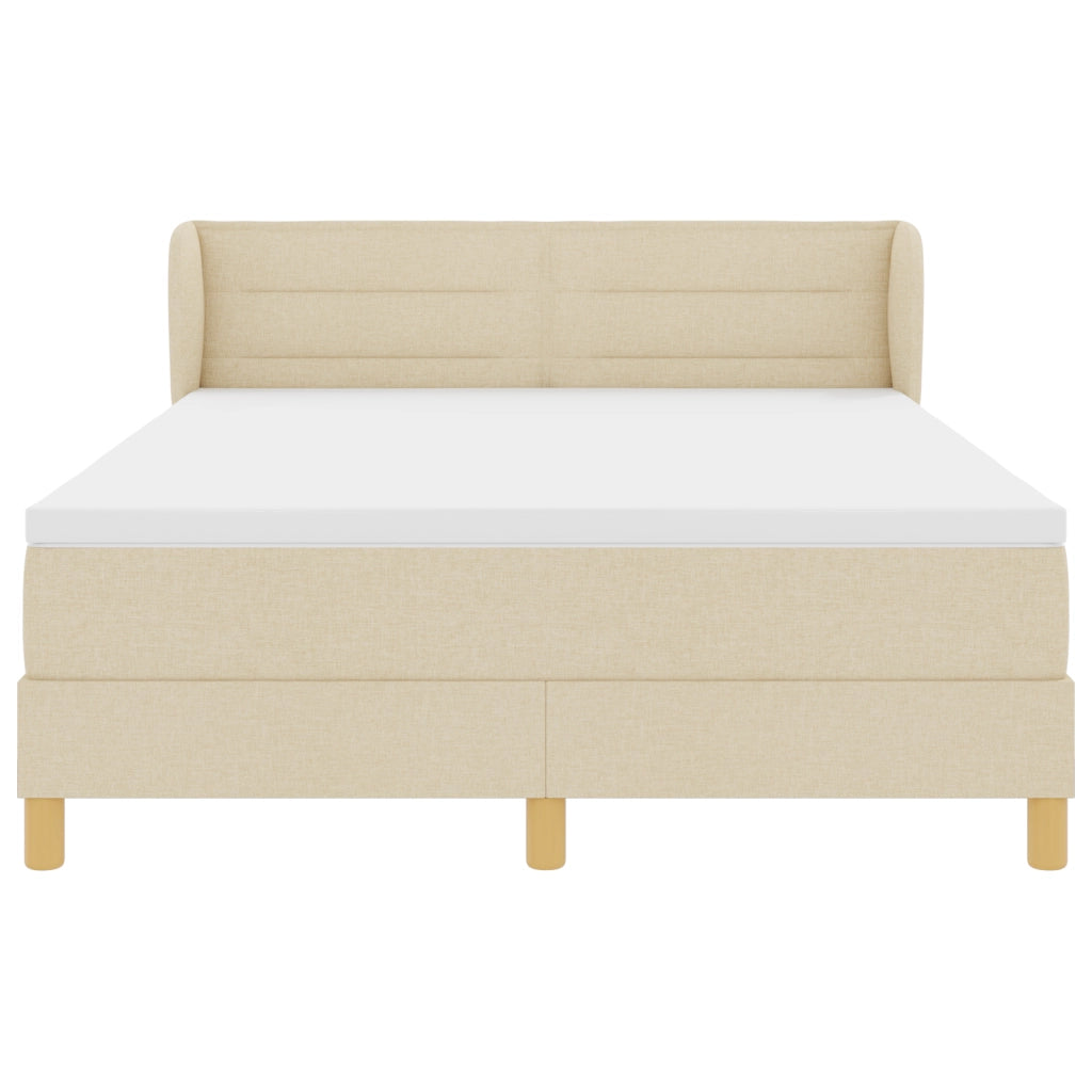 Letto con Materasso - Crema, 140x190 cm, Tessuto
