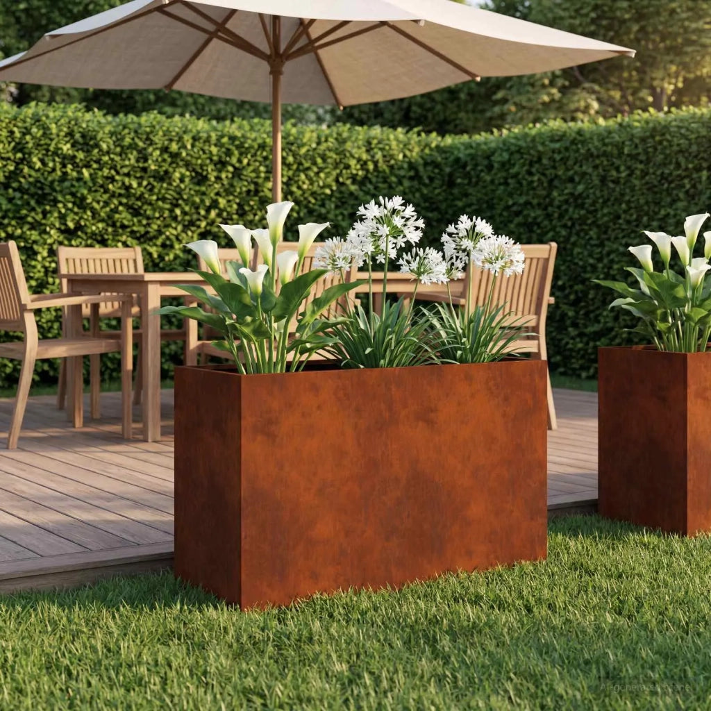 Vaso da giardino Ruggine 80 x 30 x 50 cm Acciaio Corten 8005608
