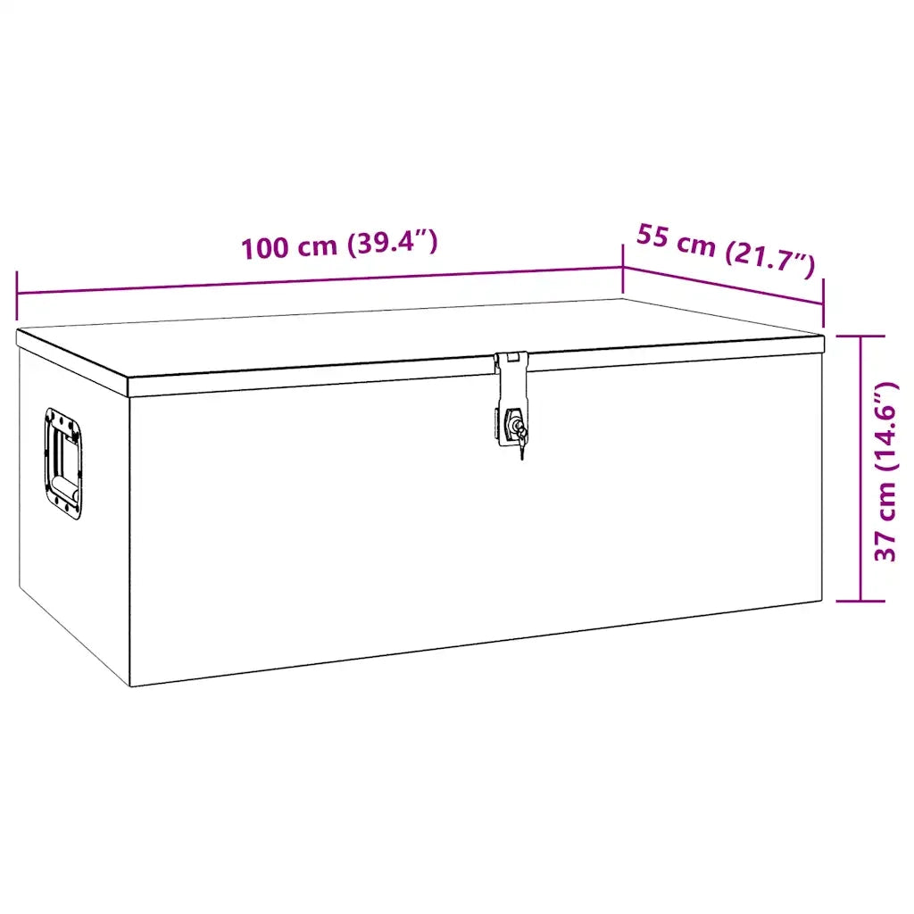 Contenitore Portaoggetti Argento 100x55x37 cm in Alluminio CFW8425409