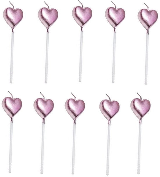 Decorazioni per torte a forma di cuore, 10 pezzi, decorazioni metalliche per occasioni speciali, matrimonio, compleanni, natale, rosse