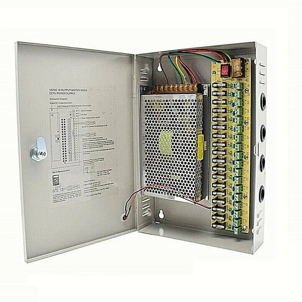 Trade Shop - Alimentatore Quadro Di Alimentazione 12 Volt 18 Canali Centralina 30a 220vdc -