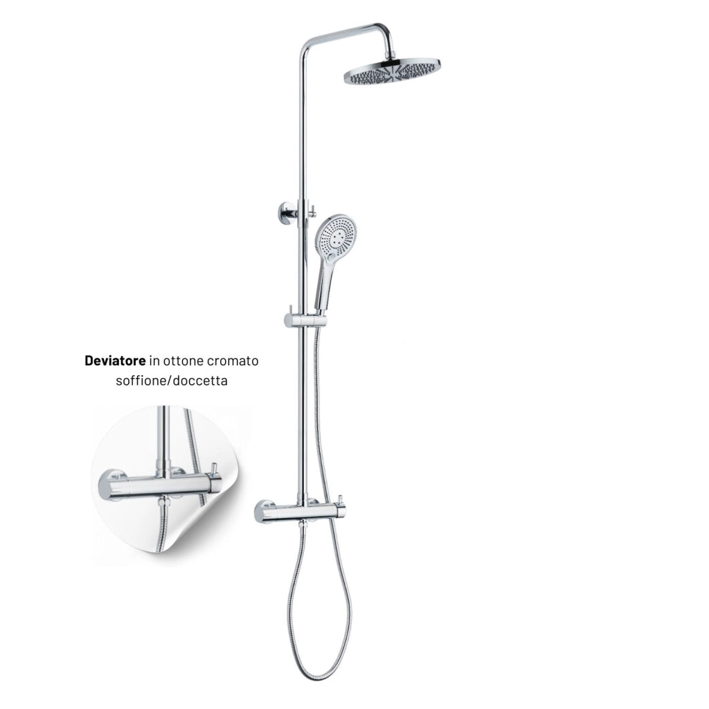 Colonna doccia attrezzata slot mix tonda ottone cromato 2 funzioni *** finitura- cromato tondo, confezione 1