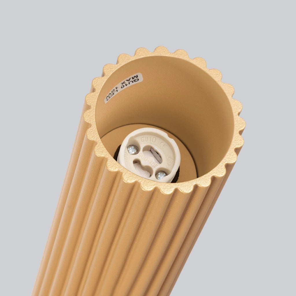 Spot soffitto moderno oro tondo zigrinato 10cm GU10 GRAVIO