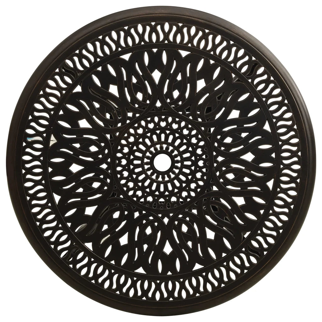Tavolo da Giardino Bronzo 90x90x74 cm in Alluminio Pressofuso 315585