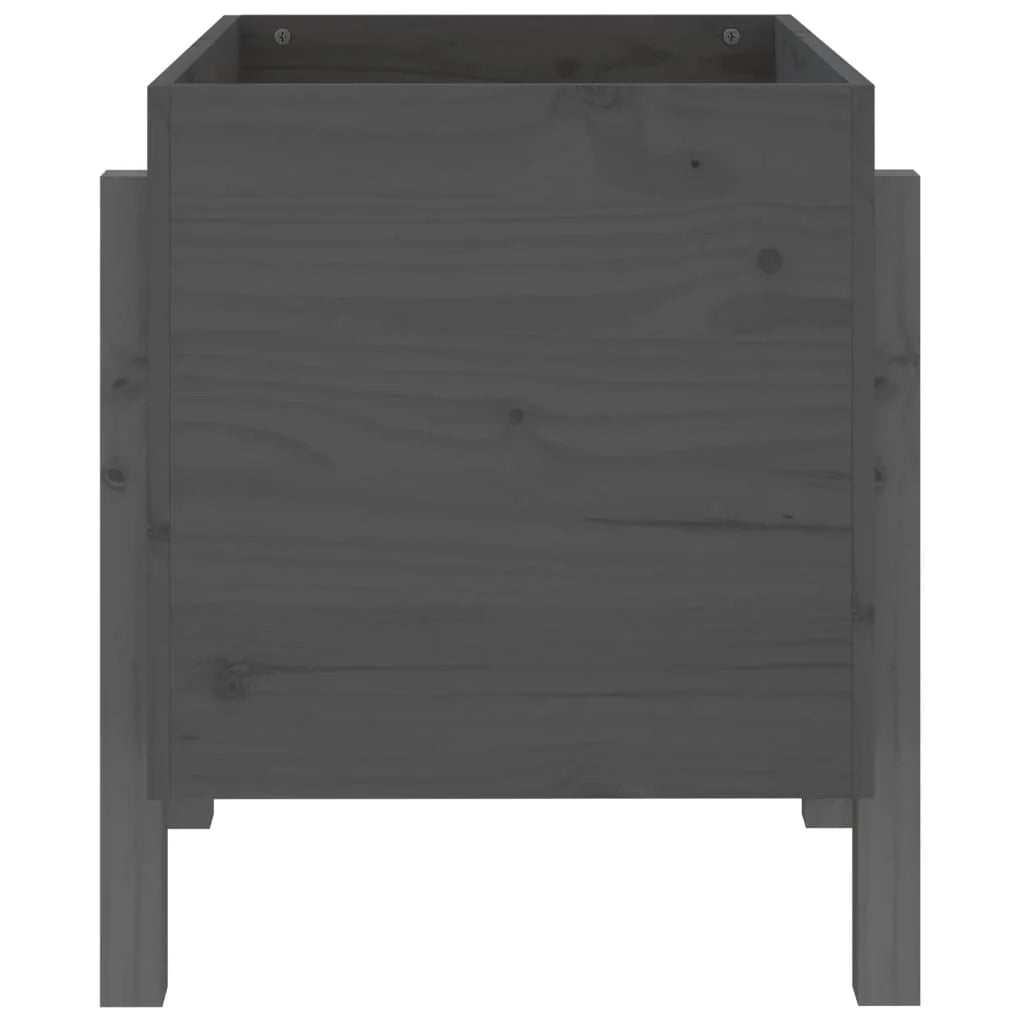 Fioriera rialzata per piante e fiori terrazza giardino 62 x 50 x 57 cm legno massello di pino grigio 02_0037762