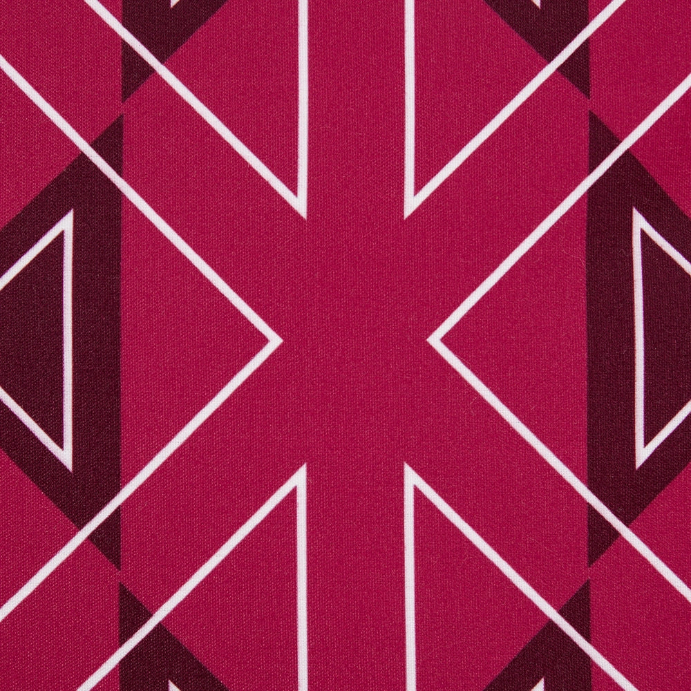 Set di 2 cuscini da giardino in poliestere fucsia con motivo geometrico 40 cm rotondi moderni per esterni resistenti all'acqua.