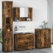 Set di mobili per il bagno con cassetto 4 pcs Rovere fumé 3393088