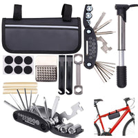 Kit 14 Attrezzi per Riparazione Bicicletta Multiuso Custodia Chiusura a Velcro
