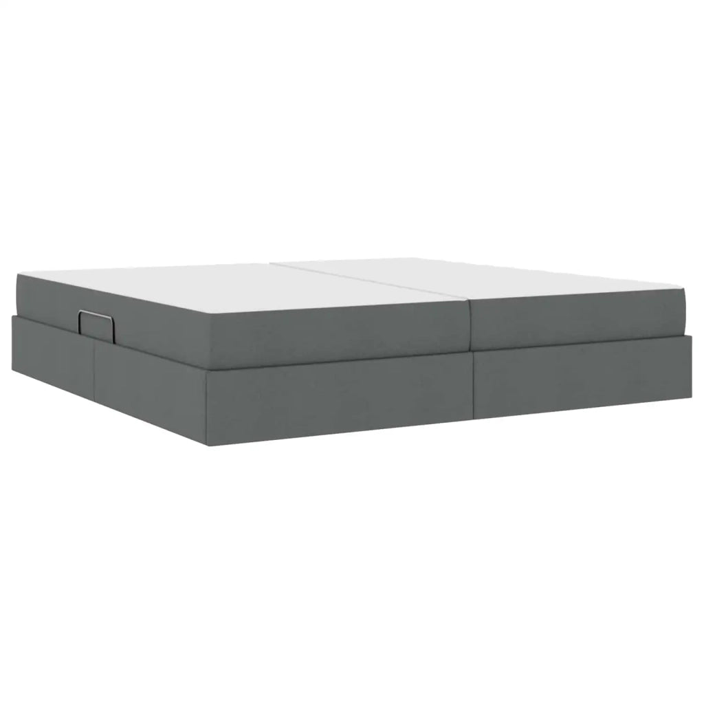 Letto con contenitore e materasso Grigio scuro 200 x 200 cm