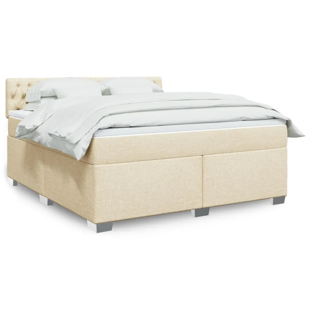 Giroletto a Molle con Materasso Crema 180x200 cm in Tessuto 3288279