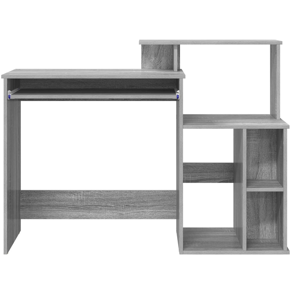 Scrivania con storage grigio sonoma 120.5x44x88.5 cm legno ingegnerizzato