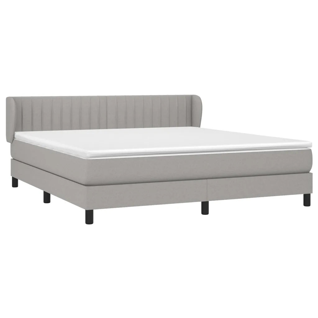 Giroletto a Molle con Materasso Grigio Chiaro160x200 cm Tessuto 3126413