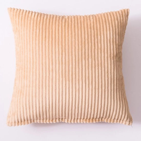 Cuscino quadrato a strisce - 2-pack - Cuscino liscio - Cuscino per divano - Copertura cuscino morbida a microfibra - Cuscino per testa per letto - Copertura decorativa per cuscino - Per divani, poltrone e letti - 45x45cm - Khaki