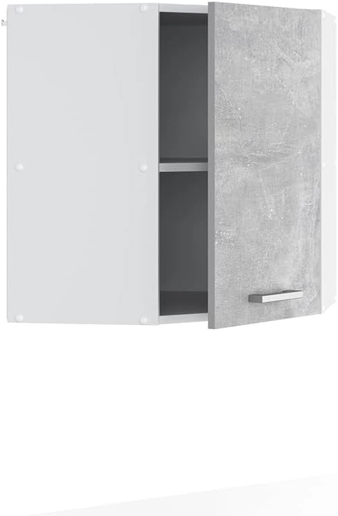 Mobile angolare da cucina R-Line, Calcestruzzo, 57 cm, per la libera combinazione all'interno di sistemi cucina modulari