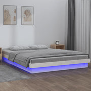 Giroletto LED-Struttura Letto con LED Bianco 180x200cm Super King in Legno Massello 674819