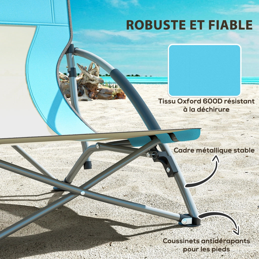 Sedia da giardino pieghevole ¨C zephmum ¨C blu 58x55x62 cm