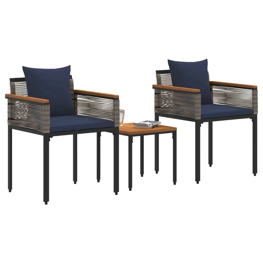 Set di Mobili da esterno | Set Salotto da Giardino Grigio e Blu Navy polyrattan