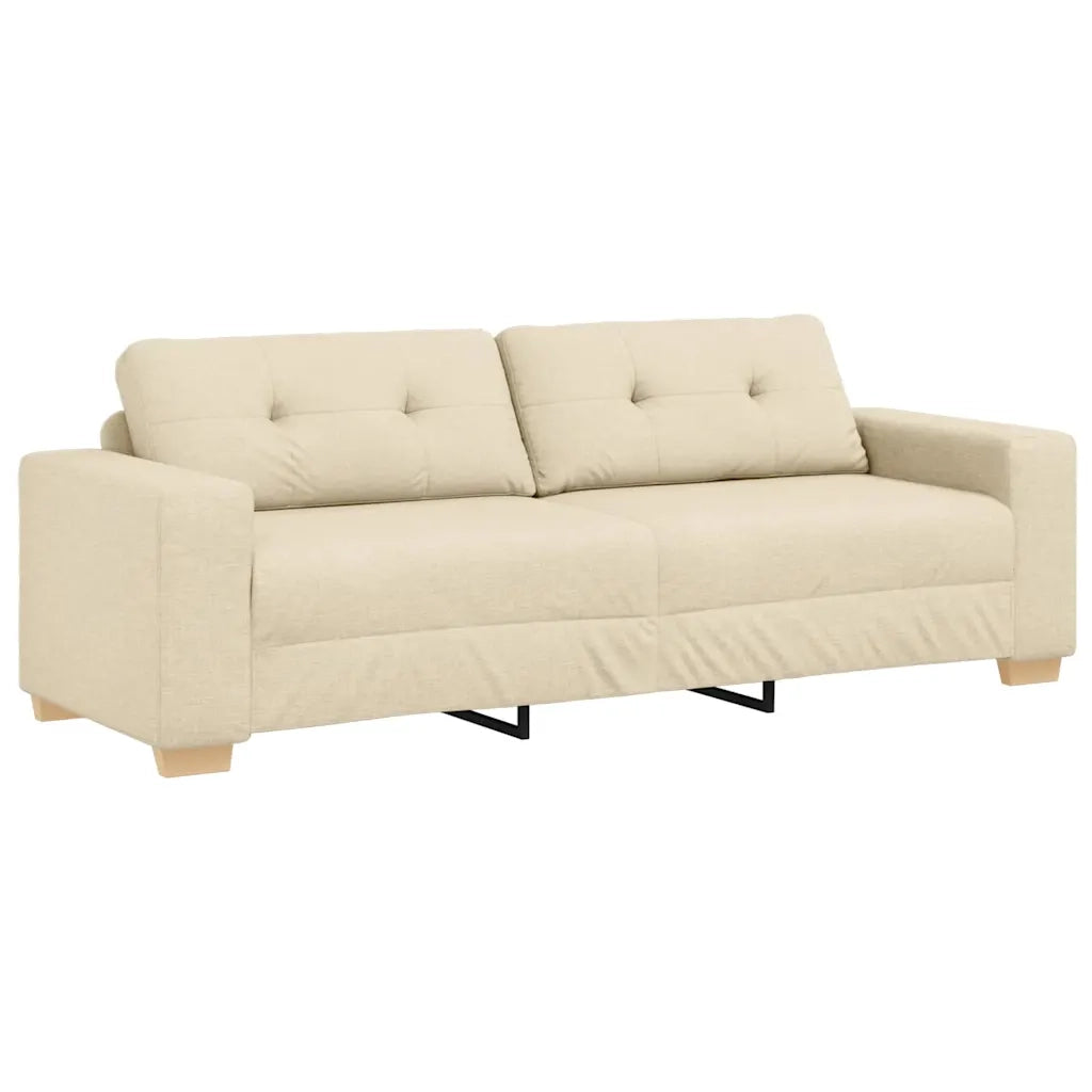 Divano 3-Persone con cuscino Crema Tessuto 4105095