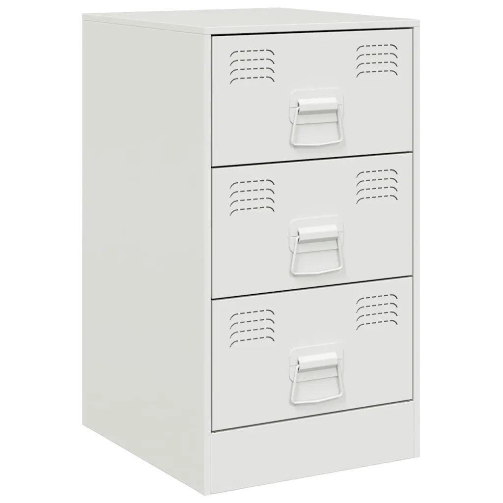 Comodini 2 pz Bianchi 34,5x39x62 cm in Acciaio 841786