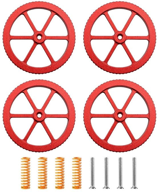 Accessori per 3D stampante - Nivellatore - 4 pezzi - Materiale leggero in alluminio - Mozzetti a mano migliorati - Resistente alla ruggine - Base stabile - Accessori per 3D stampante