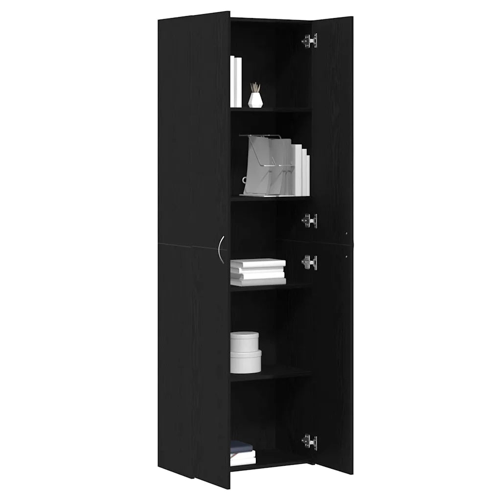 Mobile per Ufficio con lo scaffale Rovere Nero 60 x 32 x 190 cm CFW4524244