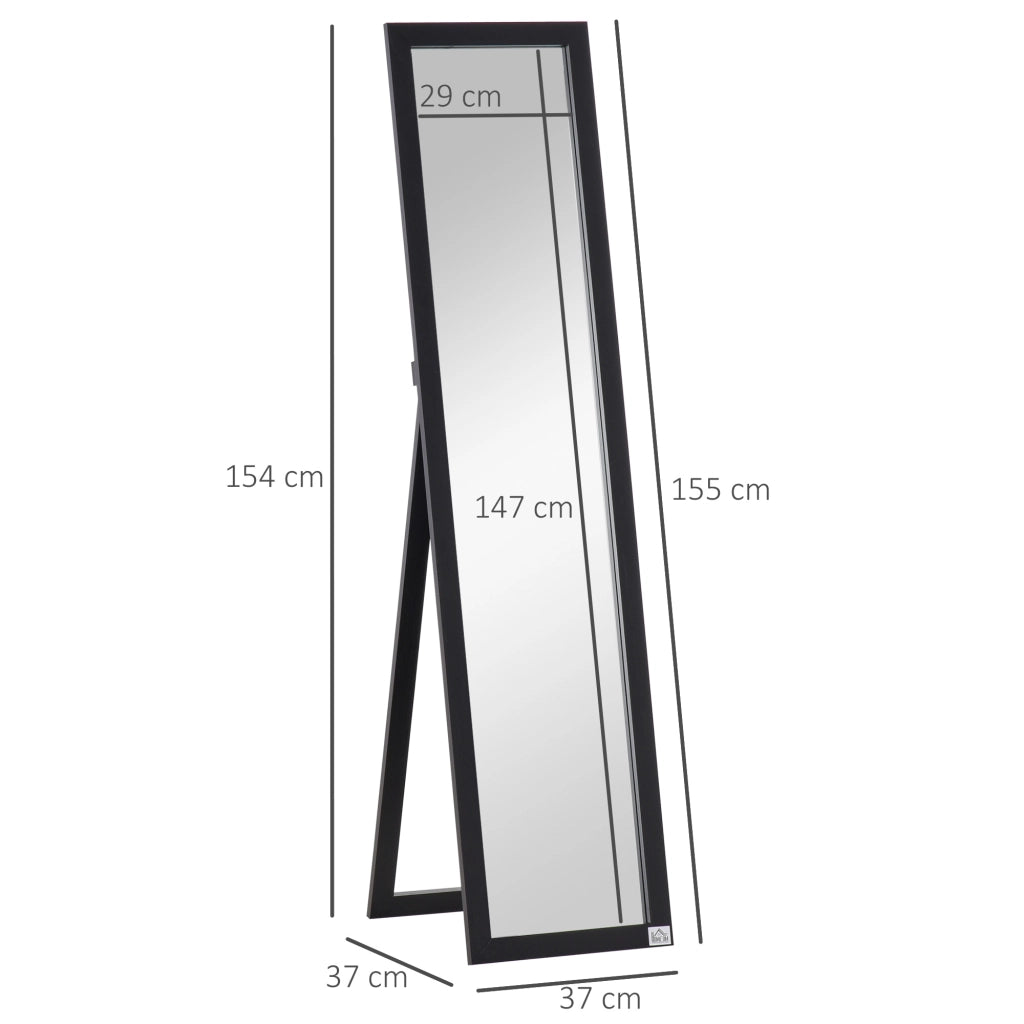 Specchio a Parete Moderno per Corridoio e Camera da Letto ¨C zephmum ¨C Nero 37x37x154 cm
