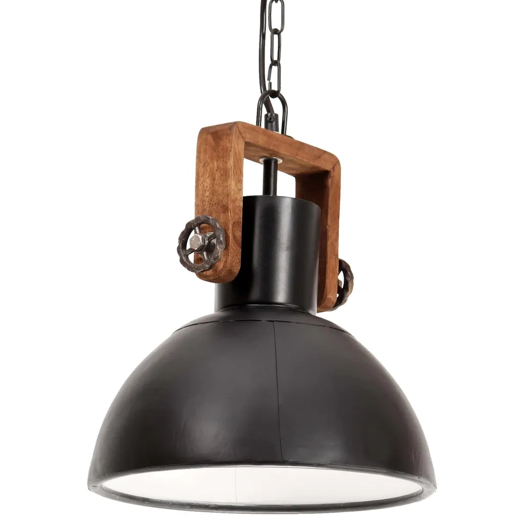 Lampada a Sospensione Industriale 25 W Nera Rotonda 30 cm E27 CFW7142644