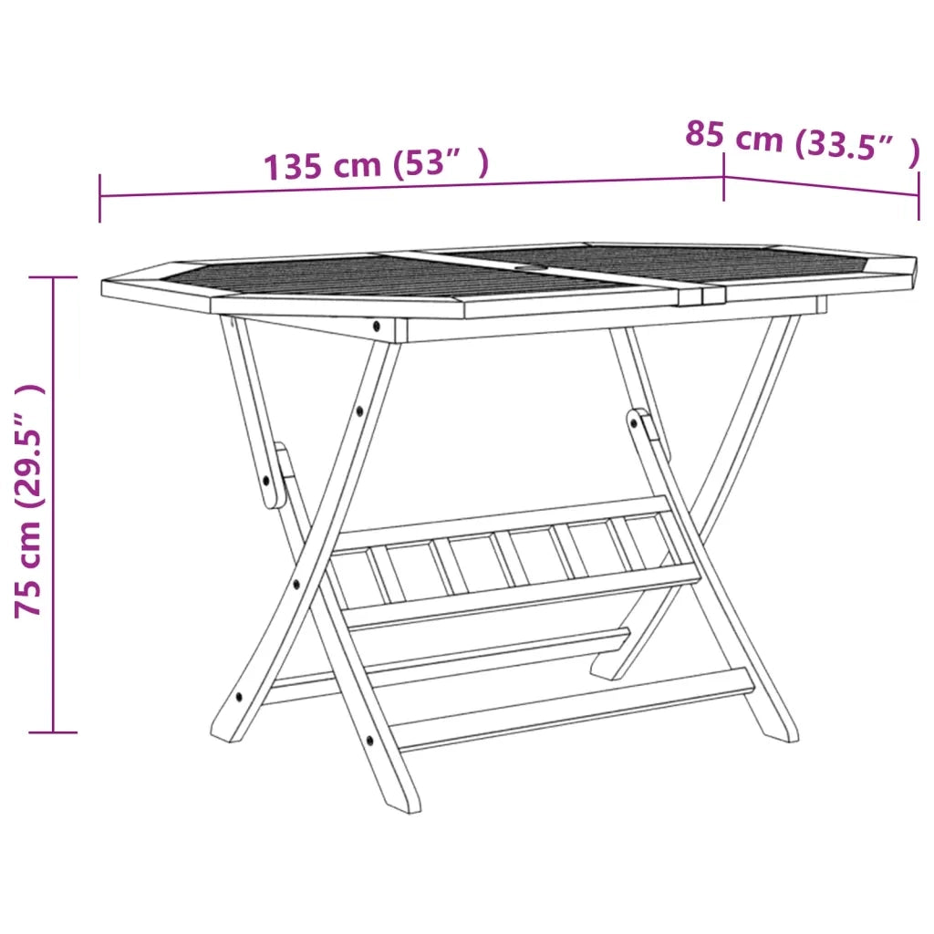 Set da Pranzo per Giardino 7 pz in Legno Massello di Acacia 3086997