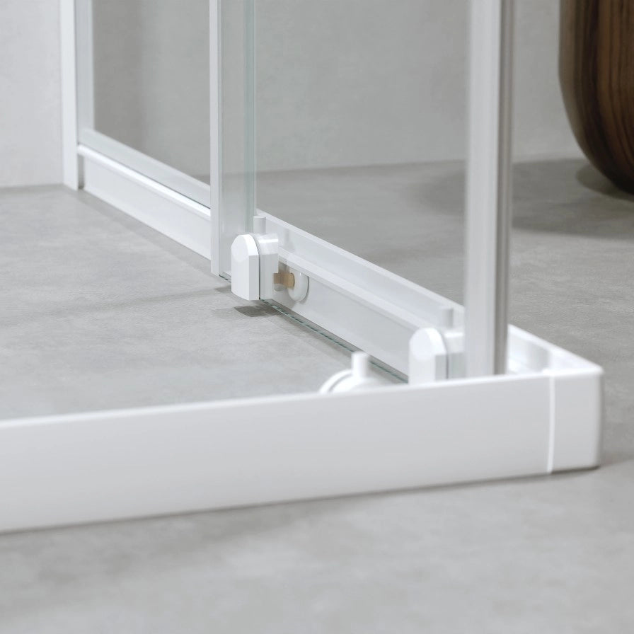 Cabina Doccia 3 Lati 80x80x80 Cm Scorrevole Profili Bianco Opaco 6mm| Neat