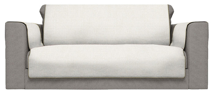 Copridivano con Copri Braccioli Seduta 125 cm in Poliestere Panna