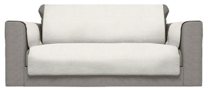 Copridivano con Copri Braccioli Seduta 60 cm in Poliestere Panna