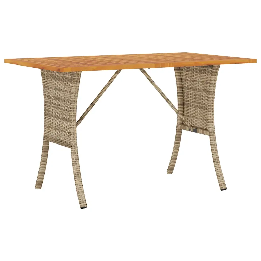 Divano Giardino 3 Posti con Cuscini e Tavolo Beige Polyrattan 4103858