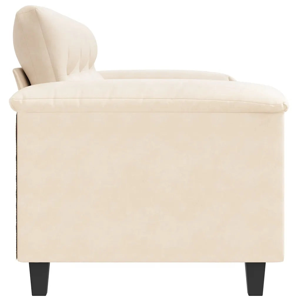 Divano a 3 Posti Beige 180 cm in Tessuto Microfibra 359572