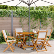Set Pranzo da Giardino 5pz Crema in Tessuto e Legno Massello 3281700