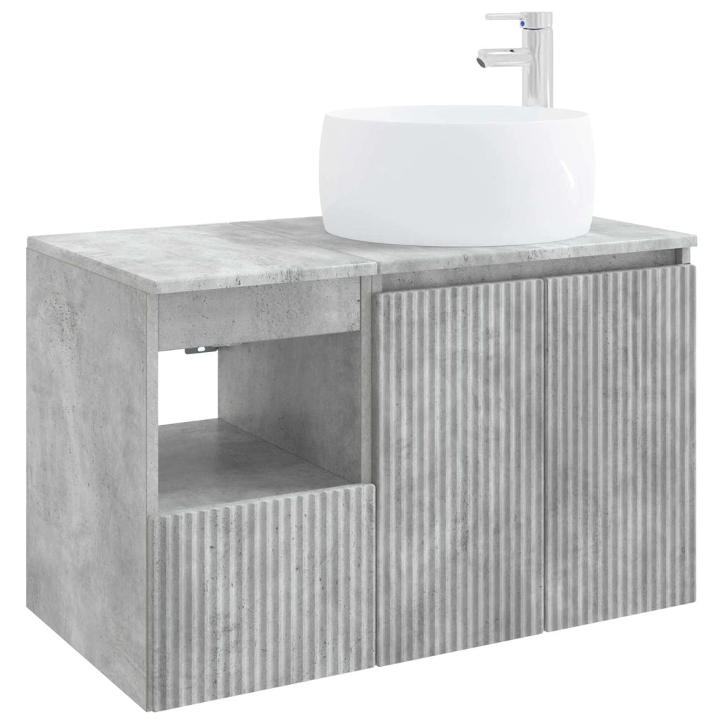 Set di mobili per il bagno 2 pz Grigio Cemento 3404097
