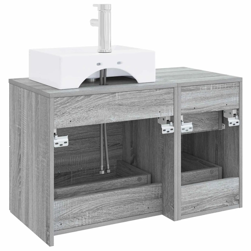 Set di mobili per il bagno 2 pz Sonoma grigio 3403973