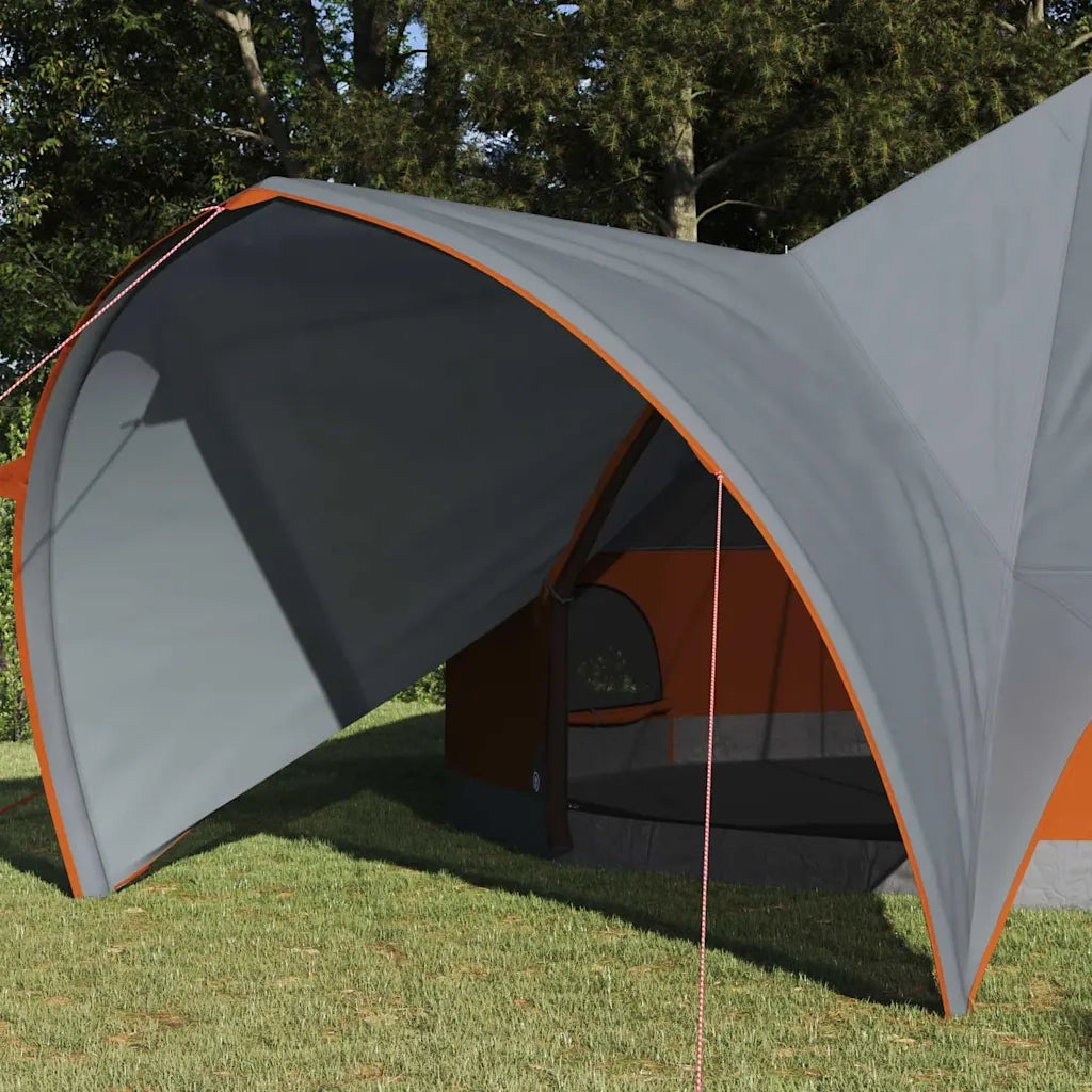 Tenda Teepee per 9 Persone con tetto-Tenda da campeggio Grigio e arancione