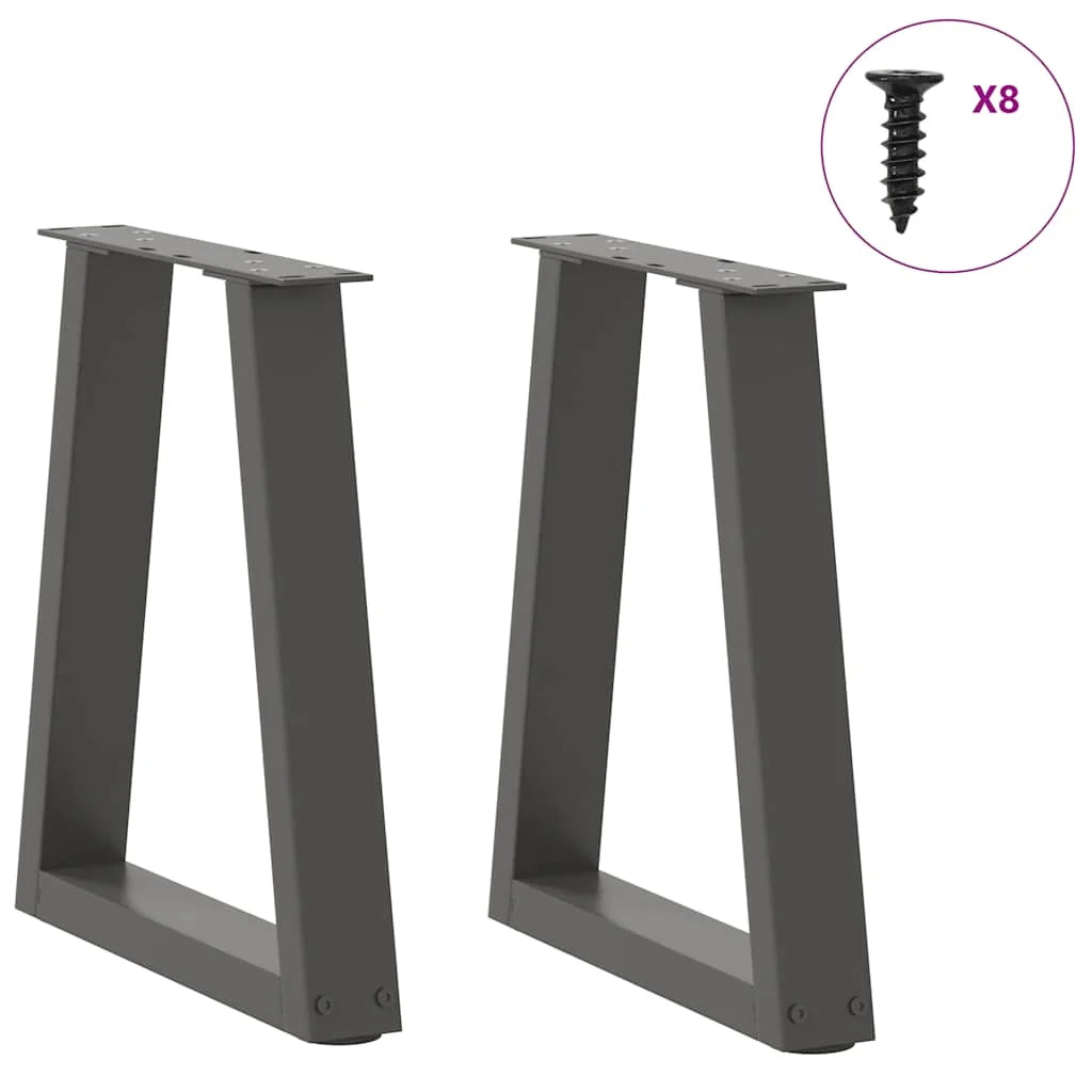 Set di 2 gambe per tavolino da caffè regolabili moderne in acciaio antracite a forma di V 28 x 43 cm 02_0056838