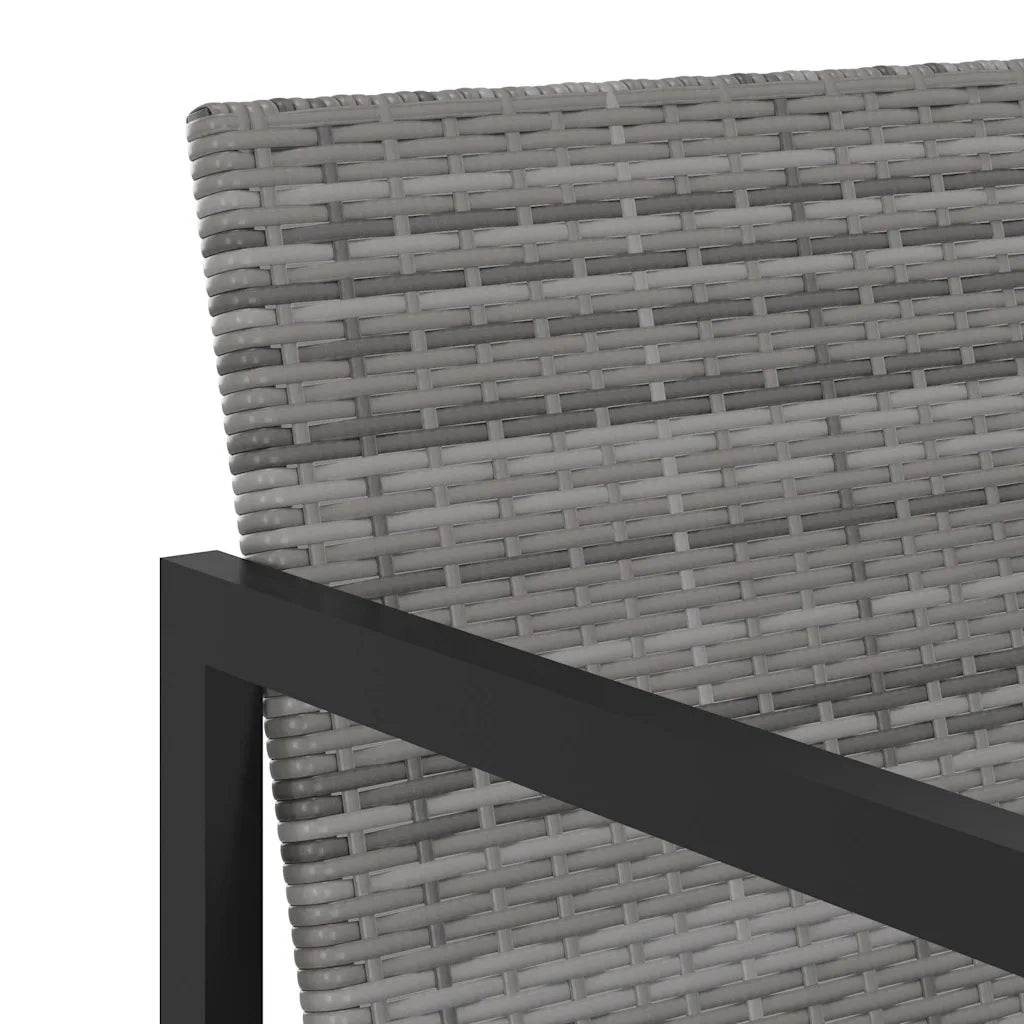 Set da Pranzo da Giardino 5 pz con Cuscini in Polyrattan Grigio 313117