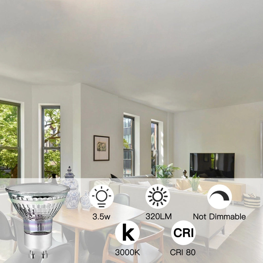 ZMH Lampadine Confezione da 10 Alogene LED GU10 Bianco Caldo 4W Lampada a Risparmio Energetico 3000K