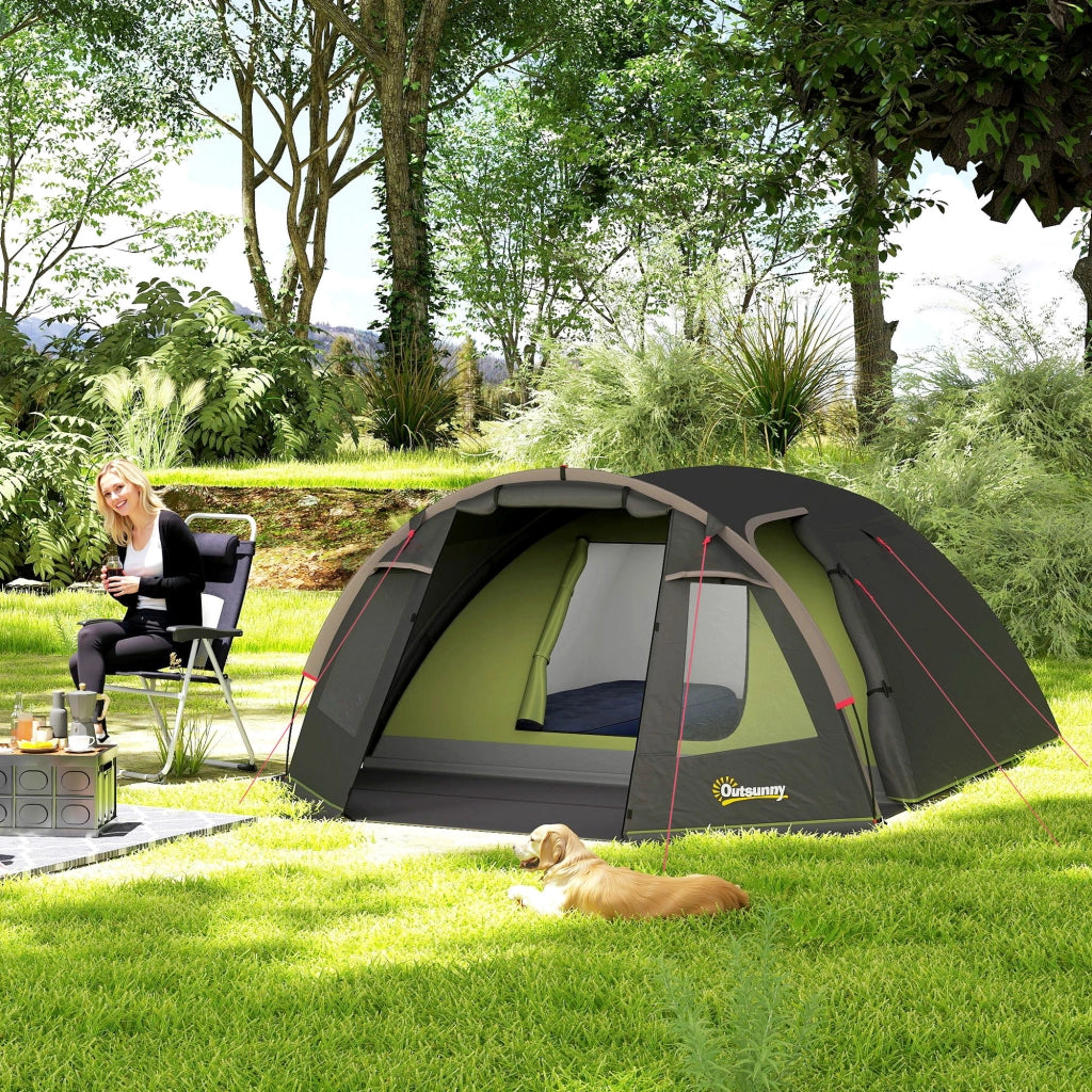 Tenda da campeggio familiare 2-4 persone impermeabile ¨C zephmum ¨C 3.6x2.5x1.3 m nero