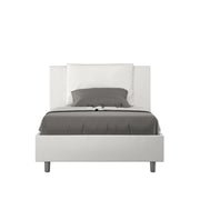 BS COM Letto una piazza e mezza contenitore imbottito 120x200 similpelle bianco
