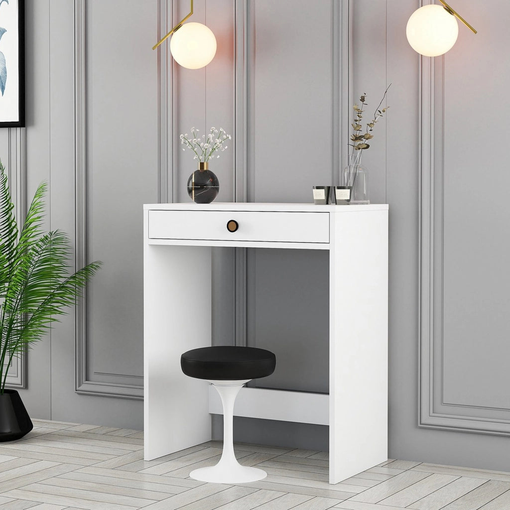 Mobile da Trucco Carde, Toeletta Specchio Incluso, 70x85x40h cm Bianco