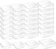 Set di contenitori in plastica quadrati mini a chiusura ermetica 32 pezzi per piccoli oggetti e progetti di fai da te