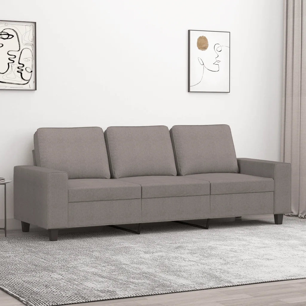 Divano a 3 Posti-Sofa 3 Posti Tortora 180 cm in Tessuto 238642