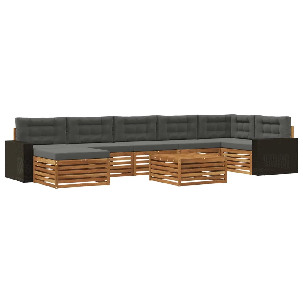 Set di divani da esterno 8 pz Naturale e Antracite 3383665