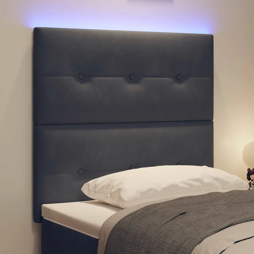 Testiera LED con strisce LED Grigio 80 cm Velluto 3338392