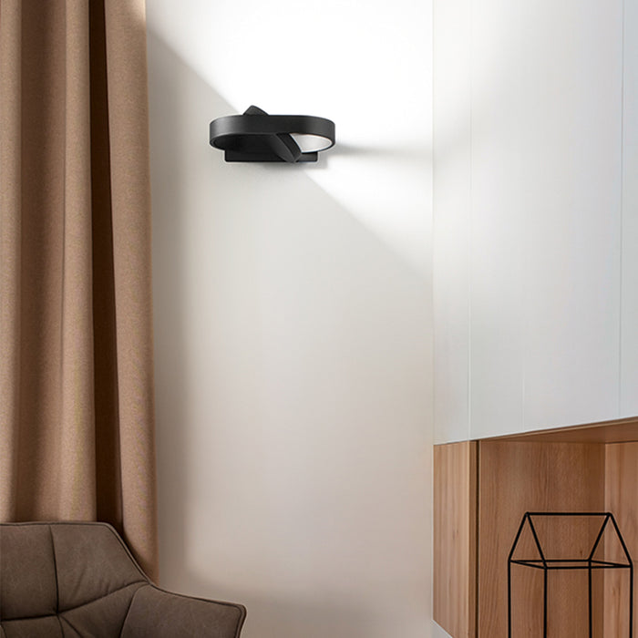 Applique Moderna Belt Metallo Nero Acrilico Led 6W 3000K