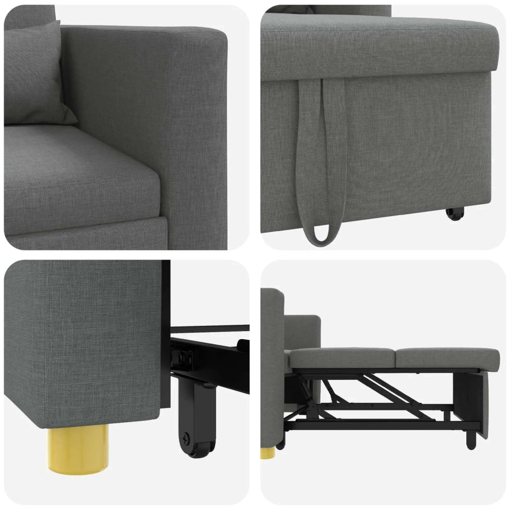Divano letto estraibile singolo-Sofa Letto-Daybed Grigio scuro 90 x 165 x 87 cm 241148